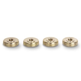 PrecisionGeek - Knurled Thumb Nuts/Female Thumb Wheel Lock Nut Adapter - Brass M6 x 5mm (20mm dia) (Set of 4)