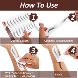 YUXIANLB 10PCS Tattoo Eyebrows Waterproof Temporary Brow Tattoos Eyebrow Stickers Stencils Hair Like Eyebrow Tattoos Stickers Instant Transfer Fake Brow Natural Strokes For Christmas Party(Black-01)