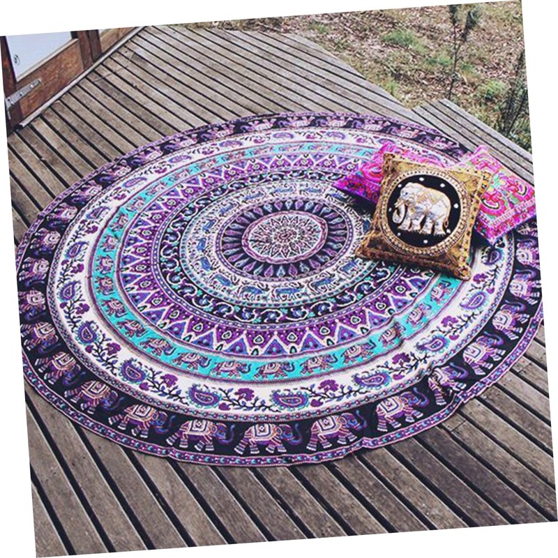 Zerodeko Beach Blanket Mandala Large Round Towel Sandfree Waterproof Picnic