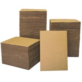 Premium Kraft Brown Corrugated Pads - 200 Packs, 3.5x4.5 Inch, Bulk Flat Cardboard Sheets for T-Shirts, Shipping, Mailing, Cardboard Crafts