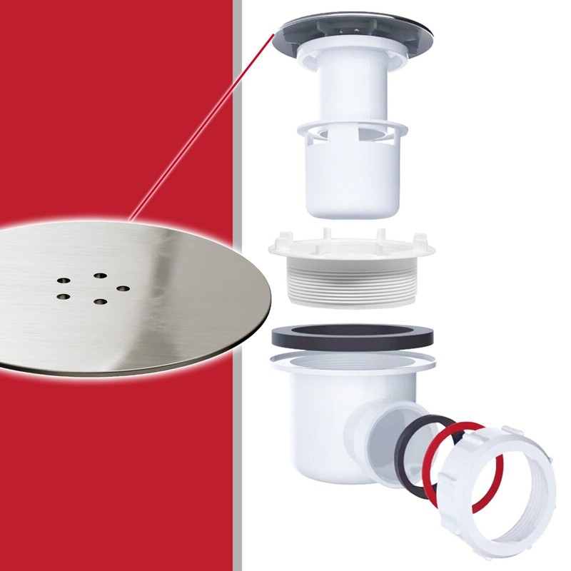 SPARES2GO Shower Trap for 90mm Tray Plug Hole 1.5" Luxury