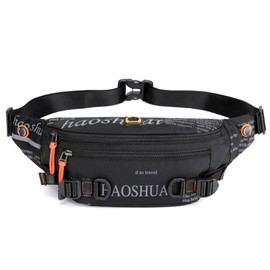 FANDARE Men's Chest Bag Ultralight Bum Bag Sling Crossbody Bag Shoulder Bag Body Bag Men's Bag Messenger Bags Shoulder Bag Work Bag Travel Bags Hand Luggage Nylon, black