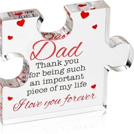 Engraved Acrylic Block Puzzle - Cool Father's Day Presents from Daughter, Son, Mom - Heartwarming Men Birthday Gift, Ideas