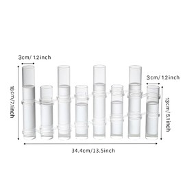 Dinyeo - Florero con bisagras de diferentes alturas con cilindro transparente y vidrio pequeño plegable para jarrón de propagación