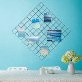Ecjiuyi 4 Pieces Multifunctional Metal Mesh Wire Mesh Panel, Wall Decoration & Photo Hanging Display & Wall Art Organiser with 30 Clips and 8 Non-Trace Nails for Chrismtas Decor (Black)