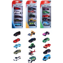 Majorette - 5 Toy Cars - 1 of 4 Different Sets with Freewheel and License, Miniature Model Car Set for Ages 3+ (7.5 cm each)