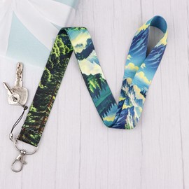 Cool Lanyard Retractable Badge Holder Reel Clip Heavy Duty Keychain Neck Lanyard for Keys Men Women Work ID Student Science Teacher, Nature Iceberg