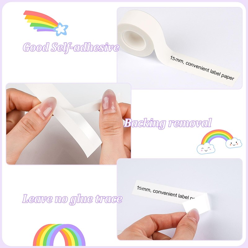 4 Rolls Label Tape Suitable for Label Printers Waterproof Label