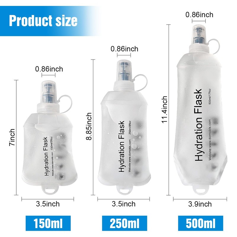 AXEN 250ml Soft Flask TPU Foldable Running Hydration Flask, Soft