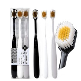 Cepillo de dientes manual suave de cabeza ancha japonés para adultos, juego de cepillo de dientes manual suave para adultos (3 juegos por caja), cuidado integral de dientes y encías, el