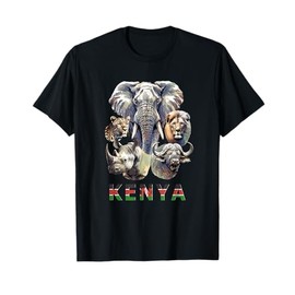 Kenya Big-Five Wildlife Watercolor for Safari Fans T-Shirt