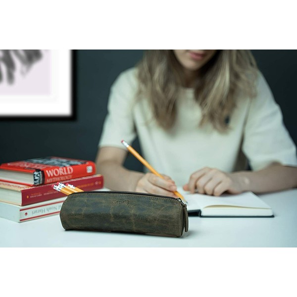 Unbranded Handmade Leather Pencil Case Handcrafted Pen pouch Elegant and