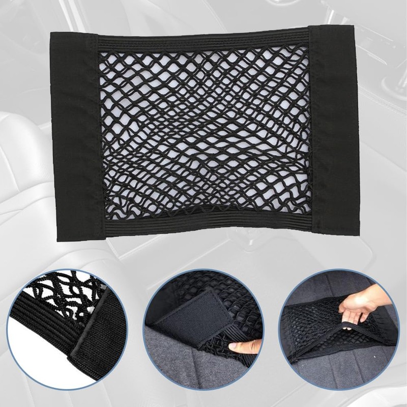 TOMVAES 4 Pack Car Trunk Net Mesh Auto Cargo Storage