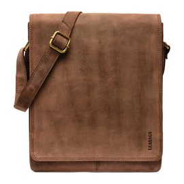 LEABAGS London Leather Shoulder Bag I Laptop Bag up to 13 inches I Messenger Bag Made of Genuine Buffalo Leather in Vintage Look I Shoulder Bag I Work Bag I 26 x 8 x 31 cm