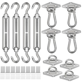 6 Inch Shade Sail Hardware Kit for Triangle Rectangle Installation, 304 Stainless Steel Shade Sail Hardware Accessories for Outdoor Patio Canopy Garden, Heavy Duty Fixing Attachment 80 Pcs