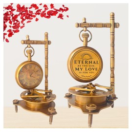 ALADEAN Eternal Love Anniversary Sundial Compass Gift for Him or Her Unique Gift for Husband Wife Men Wedding Anniversary 50th 40th 25th 20th 1st Year Celebration