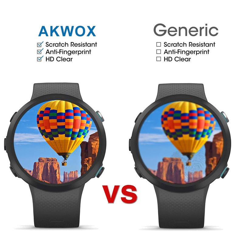 AKWOX [4-Pack] Tempered Glass Screen Protector for Garmin Swim 2
