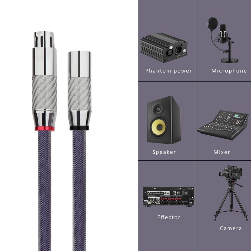 Preffair 18 Gauge Balanced Interconnect Cord Audio 3 Pin XLR