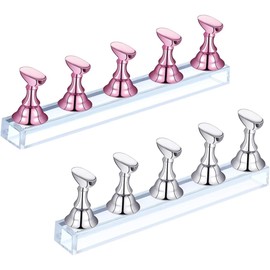 Flycppo Nagel Display Ständer,2 Sets Nagel Stander,Acryl Nagelständer Nagelübungsständer Magnetische Nagelspitzen Halter Nagel Aufdrück Nägel Tipps Halter für Nagelspitzen Übung