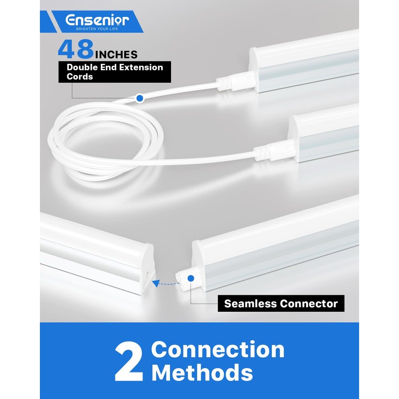 Ensenior 12-Pack T5 LED Shop Lights, 4FT 2000LM 6500K Super