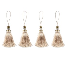 HedongHexi 4 Pack Tassel Key Tassel with Loops, Handmade Tassel Craft, DIY Accessories for Home Decoration