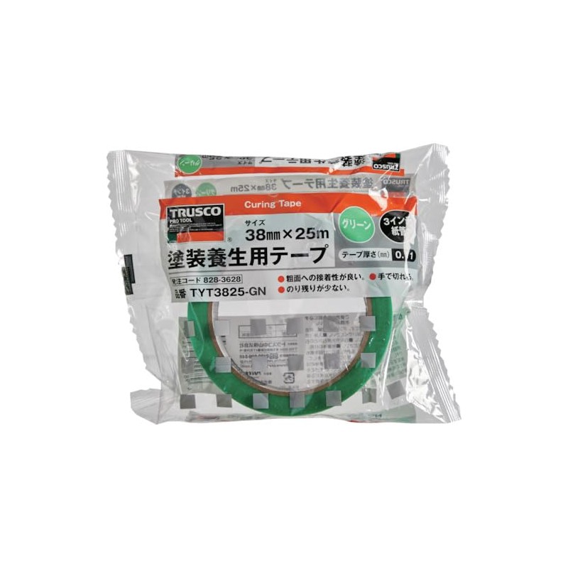TRUSCO TYT3825-GN Paint Curing Tape, Green, 38X25