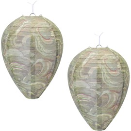 Halatool 2 Pcs Hanging Fake Wasp Nest Outdoor Fake Hornets Nest Decor for Home and Garden（ Camouflage ）