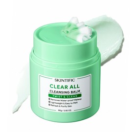 SKINTIFIC Clear All Bálsamo Desmaquillante en Barra 80g - Twist & Clean, Limpiador Facial Profundo, Remueve Maquillaje Waterproof, Textura Ligera y Po