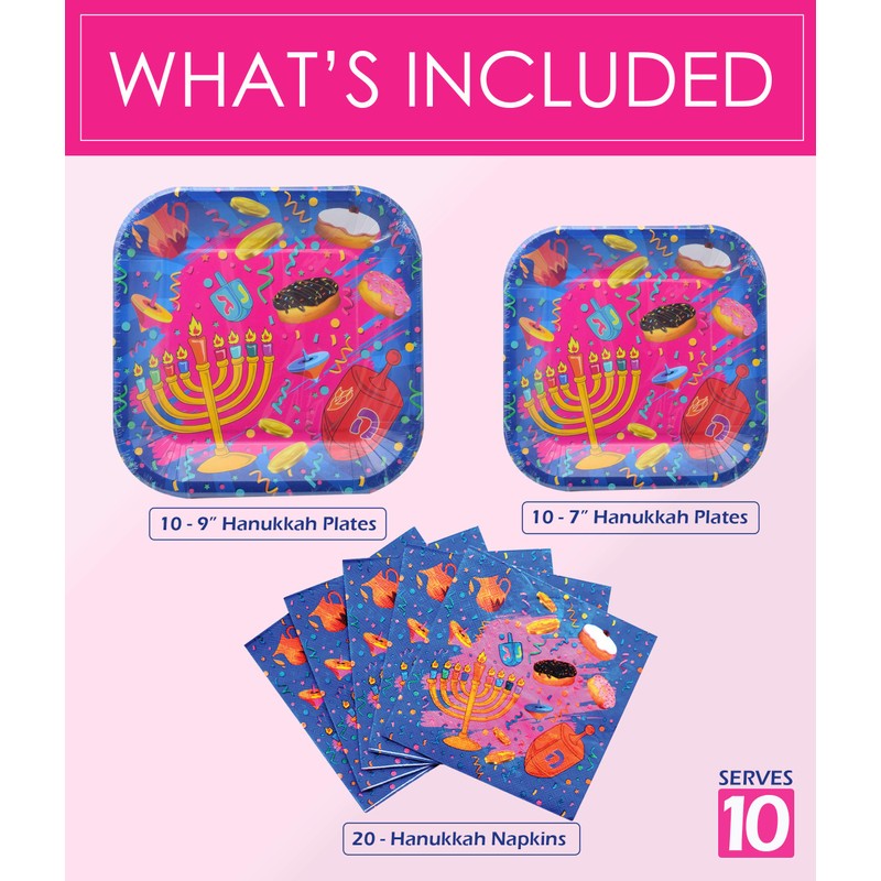 Hanukkah Paper Goods Set - Mega Pack - Serves 10