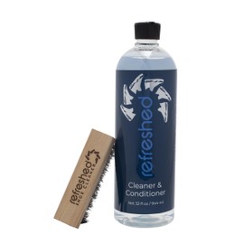 Refreshed Shoe Cleaner & Conditioner - Large 32 oz Refill + Brush - Easily Clean Suede, Leather, Nubuck, Canvas and Mesh Shoes