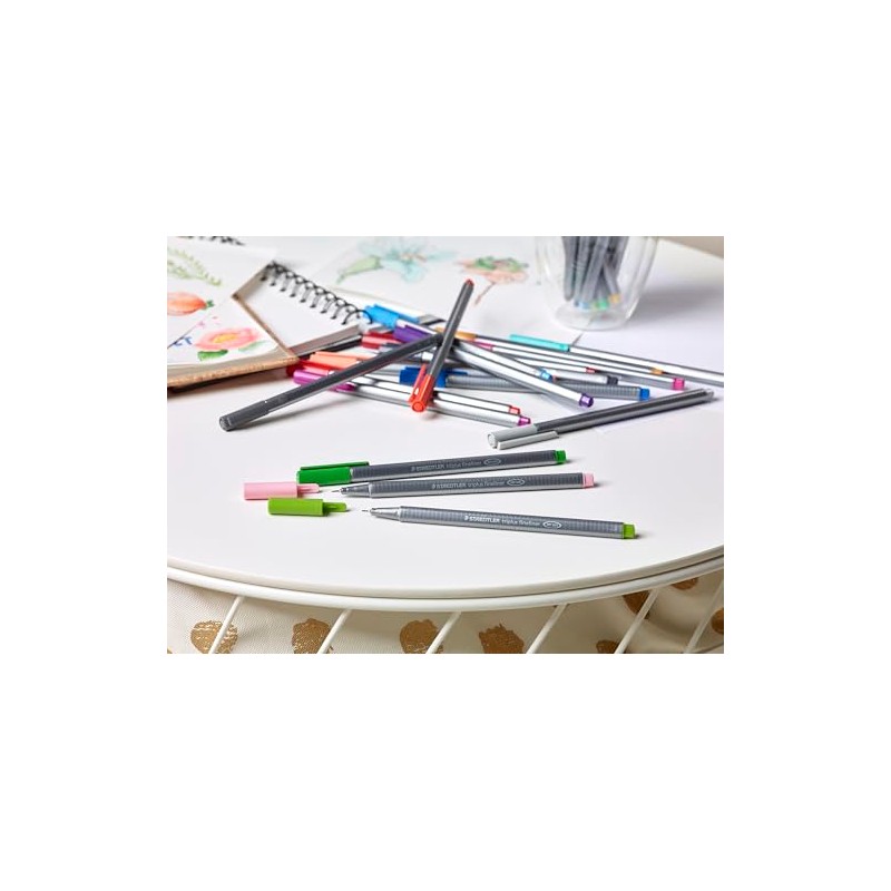 STAEDTLER Fineliner Triplus 42pcs Punta Superfina, Revestida de Metal, Ancho
