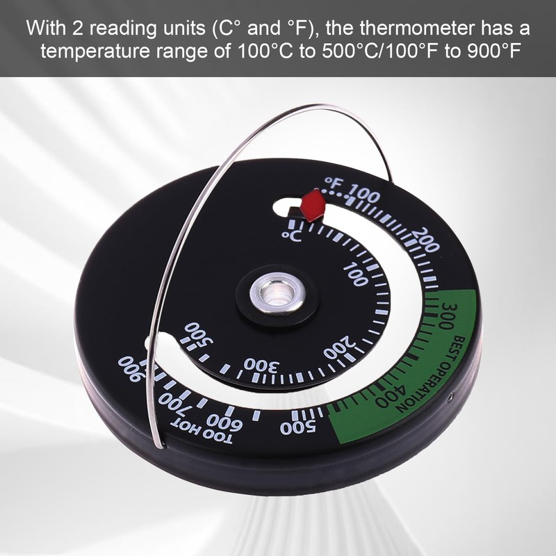 SIGANDG Fireplace Thermometer, Magnetic Oven Thermometer, Fireplace Thermometer, for Wood