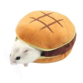 Yuly Hamster Warm Bed House Hamburger Design for Small Animals Cage Accessories for Small Guinea Pigs Junior Chipmunks Hamster Hideout Dwarf Syrian