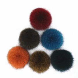 GreatRise Pack of 2 Fur Pompoms for Hats, Artificial Hair Ball, Imitation Fox Hair Ball, Faux Fur Bobble Plush Pompom for DIY Hats, Bags, Scarves, Shoes, Key Chain, Dark Green, 10 cm