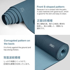 Yoga Mat Non Slip, Eco Friendly Fitness Exercise Mat with Carrying Strap,Pro Yoga Mats for Women,Workout Mats for Home, Pilates and Floor Exercises (Grey Blue/Black, Thickness-6mm)