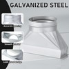 Tandefio 3-1/4" x 10" x 6'', 6" Diameter Galvanized Transition