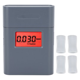 Alcohol Tester LCD Display Blow Type Battery Powered Accurate with 5 Mouthpieces Alcohol Detector for Driving Party Use