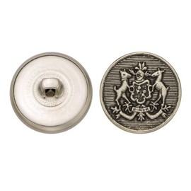 C&C Metal Products 5160 Rimmed Horse Crest Metal Button, Size 36 Ligne, Antique Nickel, 36-Pack