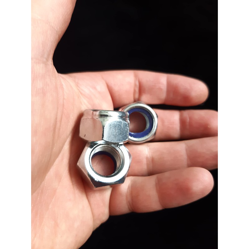 M16 Locking Nyloc Hex Nut 16mm Metal Steel Sheet Zinc
