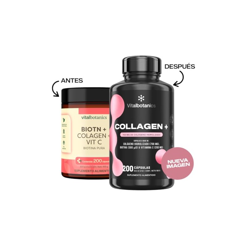 Biotina Pura + Colágeno Hidrolizado Vitamina C VITAL BOTANICS