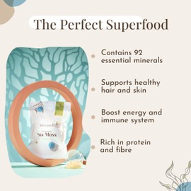 Mecantu® Raw Sea Moss (Irish Sea Moss) - Ethically Sourced & Eco-Friendly | Create Healthy Vegan Food, Drinks, Sea Moss Gel, and Sea Moss Powder | 2+ Months Supply (Refill, 100g)