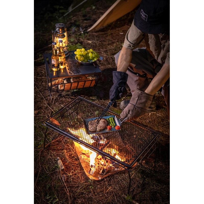 camping moon Q28 Campfire Bonfire Bonfire Gloves, Made of Cowhide