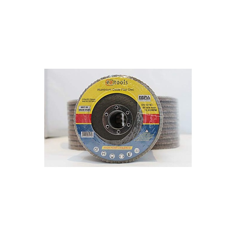 AUTDER 115mm 60 Grit Aluminium Oxide Abrasive Sanding Flap Wheel