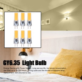 Gavigain 6 Pack GY6.35 Led Bulb JC Bi Pin Base Light Bulbs 5W Equivalent to 50W Halogen Bulb Dimmable for Landscape Lighting for Lawn Lights, Puck Lights, Under Cabinet Lighting, Table Lamps(3000k)