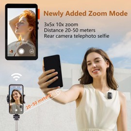 EIOYUMY Magnetic Phone Selfie Monitor Screen, 1080P Wireless Back Camera Selfie Monitor with Focus Adjustment, Audio Sync, Photo Button and Aluminum Stand for Vlog Live Stream TikTok (Black)