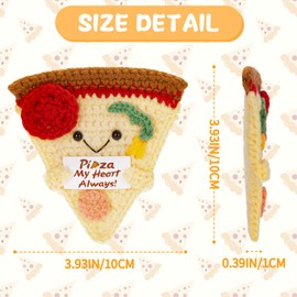 A AIFAMY Funny Positive Pizza, Emotional Cute Crochet Potato Partner Toy with Positive Card Cheer Up Funny Gifts for Best Friend Birthday Housewarming Women Teacher Fall (Pizza)