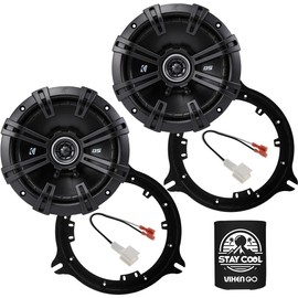 KICKER Speakers 6.5 inch for Nissan Sentra 2013-2022 Upgrade Kit - Pair of DS Series with Adapters and Harness, Coaxial 6 1/2 Car Audio Front Door Speaker DSC6504, 43DSC6504