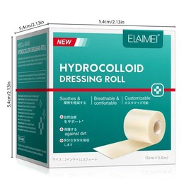 ELAIMEIハイドロゲルバンデージ ハイドロコロイド ロール 粘着絆創膏 多用途 自由裁断 5cmx3.6m 5cmx1.5m 汚染を防止 スキンケアパッチ 汚れ防止 摩擦軽減 通気性に優れ快適 肌保護 (01)