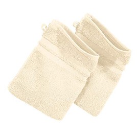 Erwin Müller Walk-Frottier Organic Wash Mitt Pack of 2 Tübingen Cream Size 16 x 21 cm - Luxury Quality of the Absolute Top Class, Extremely Absorbent, 100% Cotton