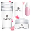 Saviland Nail Stamp 4PCS Nail Art French Tip Stamper Kit